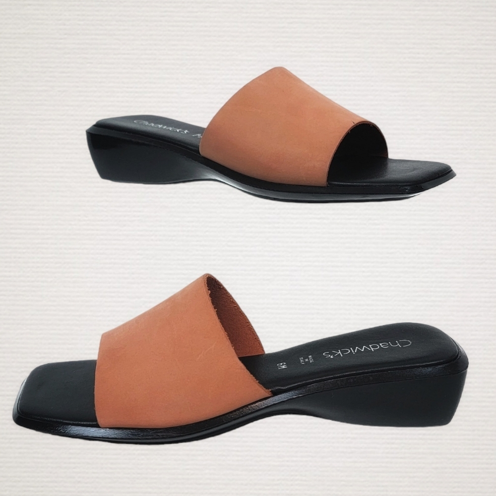 Chadwicks Women's Coral Leather Slide Sandals Size 6M‎